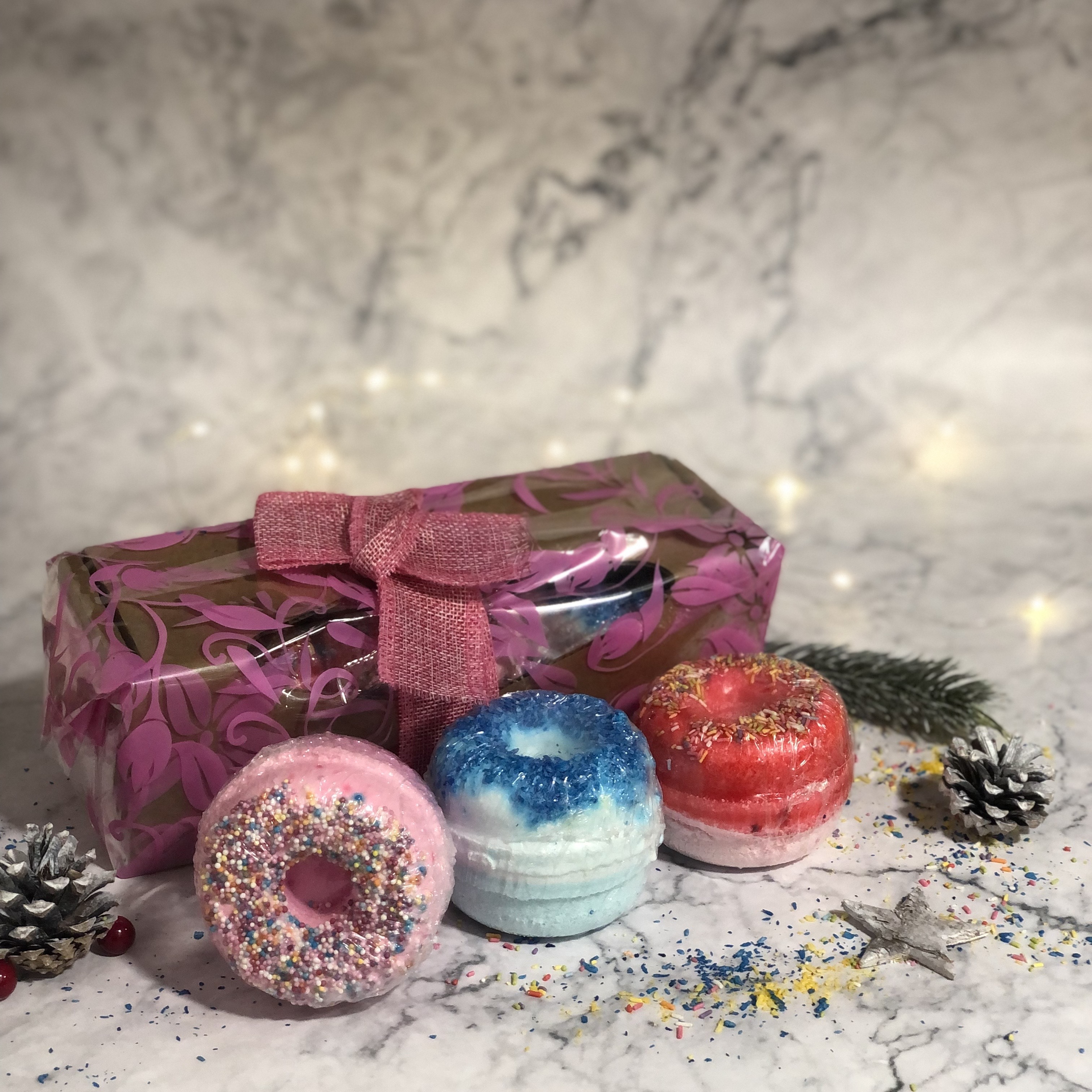 Set of 3 Donut Bathbombs Gift Pack - Mix 1